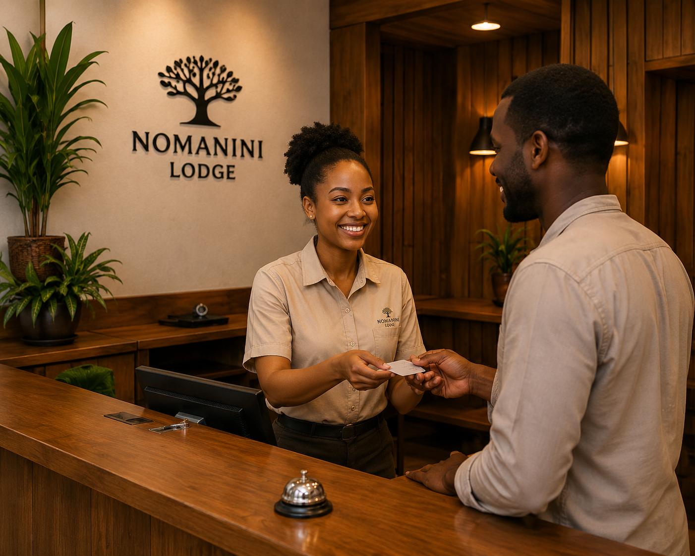 Lodge reception front desk